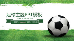 Зеленая минималистская футбольная тема, шаблон PPT