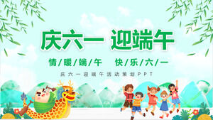Celebrazione verde e fresca del modello PPT di pianificazione degli eventi del Dragon Boat Festival