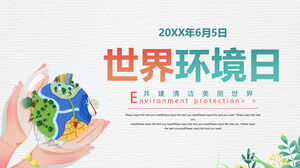 World Environment Day PPT-Vorlage mit dem Erdhintergrund