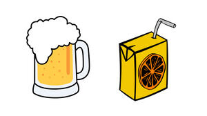 Suco de cerveja bebidas frias de verão vetor material de ppt de desenho animado