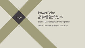 Modelo de PPT de livro de planejamento de plano de marketing de marca marrom