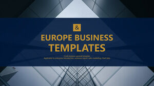 Dunkelblaue PPT-Vorlage für einfache Geschäftsatmosphäre im europäischen und amerikanischen Stil