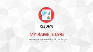 Red vector flat personal resume PPT template