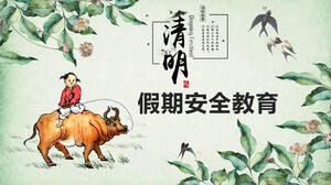 Modèle PPT d'éducation à la sécurité des vacances du festival de Qingming