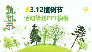 Grüne ästhetische Arbor Day Eventplanung PPT-Vorlage