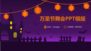 Plantilla PPT de planificación de eventos de baile de Halloween de dibujos animados dinámicos púrpura