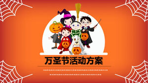 Orange dynamic Halloween event plan festival celebration PPT template