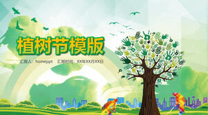 3.12 Arbor Day grüne ökologische Umweltschutz-Werberede PPT-Vorlage