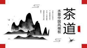 Modelo de PPT geral de relatório de debriefing de estilo chinês de tinta
