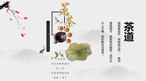 Șablon PPT rafinat de formare a etichetei de artă a ceaiului în stil chinezesc