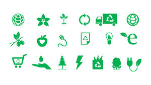 100+绿色矢量环保主题ppt图标