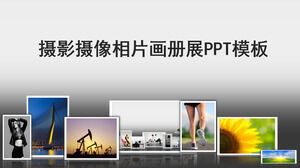 Creative travel photography camera photo album display PPT template