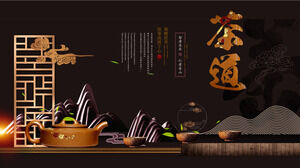 Modelo de PPT de cultura de chá de arte de chá de estilo chinês