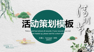 Elegancki atrament w stylu chińskim Qingming Festival szablon planowania wydarzeń PPT