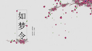 Șablon PPT dinamic de literatură petale în stil chinezesc și artă