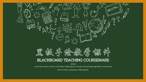 Blackboard elle boyanmış öğretim eğitim yazılımı ppt şablonu