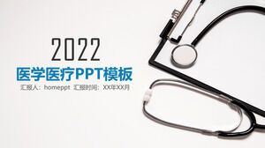Templat PPT rencana kerja laporan medis medis biru sederhana