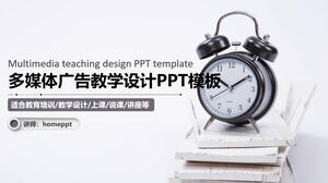 Modèle PPT de didacticiel de cours de conférence d'enseignant de formation d'enseignant de conception de publicité pratique d'entreprise concise grise
