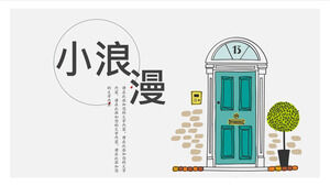 Japanische PPT-Vorlage für den Geschäftsbericht mit Zusammenfassung der romantischen Arbeit