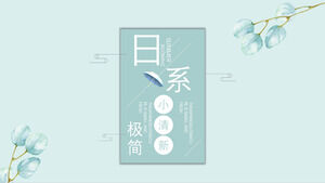 Modèle PPT de rapport de synthèse de travail de style minimaliste bleu japonais