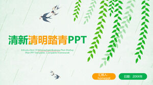 Qingming Festival plan wycieczki planowanie działań szablon PPT
