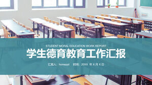 Modèle PPTPPT de rapport de travail sur l'éducation morale des étudiants