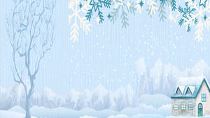 兩張卡通冬季森林小屋PPT背景圖片