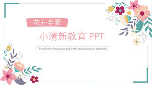 Blume blühende Pinellia kleine frische Bildung PPT-Vorlage