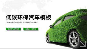 Plantilla PPT de marketing de automóviles de protección ambiental baja en carbono