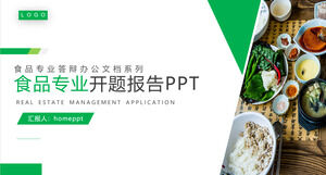 Modelo de PPT de defesa de tese de relatório de abertura profissional de alimentos