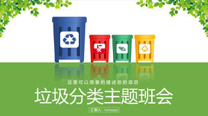 Zielona mała świeża klasyfikacja tematyczna klasyfikacja śmieci spotkanie szablon PPT
