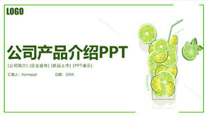 Modèle PPT d'introduction de produits en anglais pour petite entreprise fraîche verte
