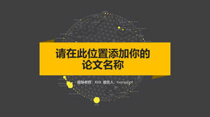 Simple black and yellow color matching thesis defense PPT template 2