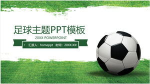 الأخضر بسيط موضوع كرة القدم قالب PPT
