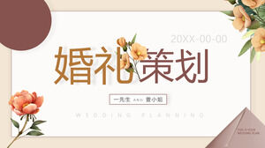 Șablon PPT pentru planificarea nunții cu fundal de flori acuarele