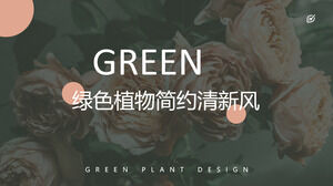 Modelo de ppt de álbum de imagens de estilo europeu e americano simples e fresco de plantas verdes