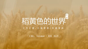 Șablon PPT pentru raport de lucru despre galbenul de orez în sezonul mondial de recoltare