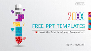 彩色微立体风格商务PPT模板