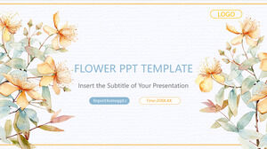 新鲜的水彩花卉PPT模板
