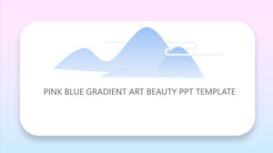 Różowy niebieski gradient estetyczny szablon PPT