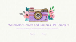 파워포인트 템플릿 - 수채화 꽃과 카메라