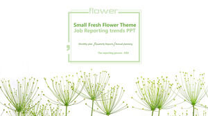 Fresh Flower Theme PPT Template For Work Reporting