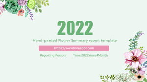 Plantilla de informe resumido de flores dibujadas a mano