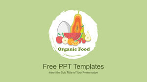 Plantillas de PowerPoint de alimentos orgánicos verdes