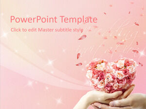 Różowy romantyczny motyw ślubny szablon PPT