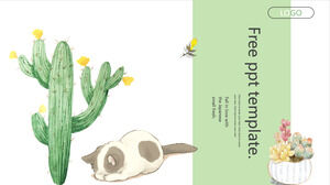 Watercolor cactus PowerPoint templates