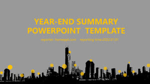 Modèles PowerPoint de rapport de fin d'année jaune