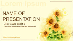 Aquarell-Sonnenblume-PowerPoint-Vorlage