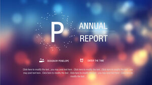 เทมเพลต PPT รายงานประจำปีที่มีสีสัน