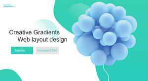 Modèles PowerPoint de conception créative de dégradé bleuwe